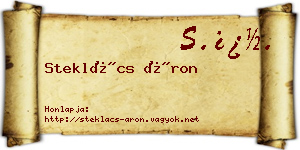 Steklács Áron névjegykártya